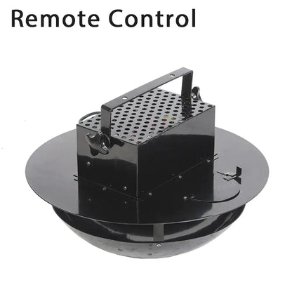 Black metal remote control with perforated top and handle for modern black confetti streamer cannon machine decorbites