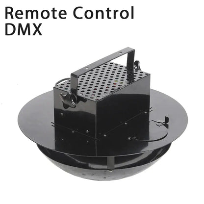 Modern black confetti streamer cannon machine with black metal remote control dmx unit and integrated handle for party use