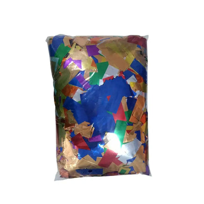 Modern black confetti streamer cannon machine with a vibrant multicolored decorbites confetti streamer bag for party stage use
