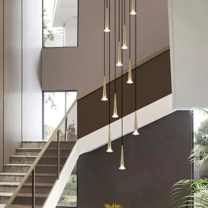Modern gold-toned lighting fixture with sleek tapered design for decorbites crystal led stair illumination