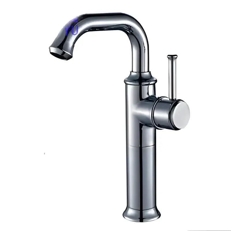 Modern black and copper basin faucet with chrome finish single-handle curved spout and decorbites black antique brass design