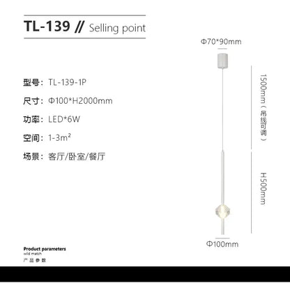 White minimalist pendant light with sleek cylindrical shade led bulb tl-139-ip for decorbites crystal bedroom pendant