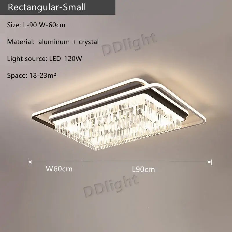 Modern black crystal industrial pendant chandelier set with rectangular aluminum frame and cascading crystal accents