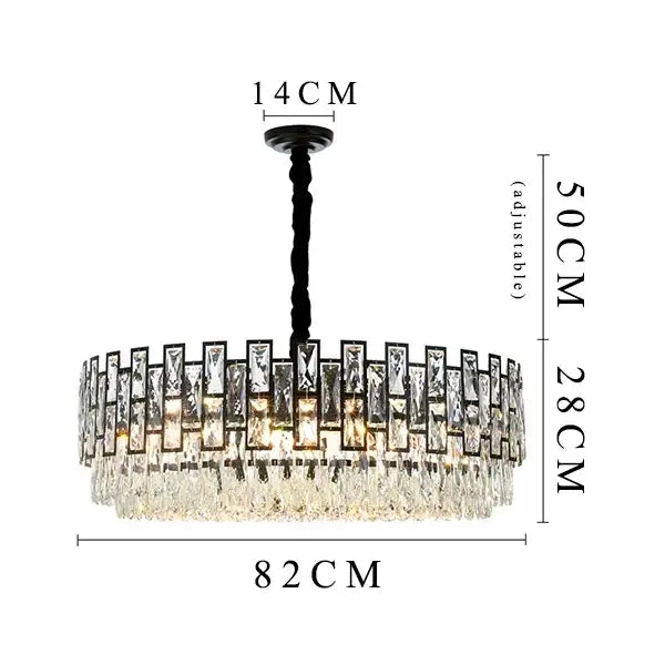 Modern black crystal led chandelier with clear rectangular prisms and black twisted chain for living room decorbites black crystal