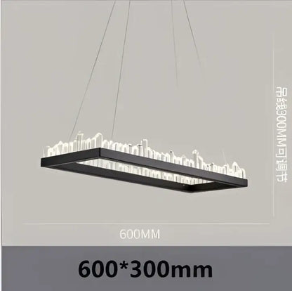 Modern black crystal led pendant light with sleek rectangular design and white led lights for dining room decorbites crystal led