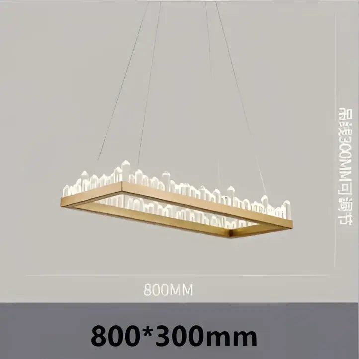 Modern black crystal led pendant light with rectangular wooden frame and integrated led lights for dining room decorbites crystal led chandelier
