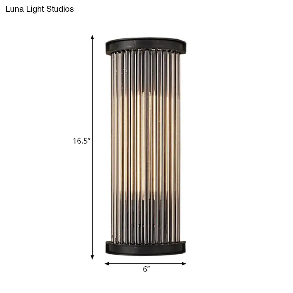 Modern black wall lamp with cylindrical amber crystal rods for living room compatible with 110v 240v and 220v 240v