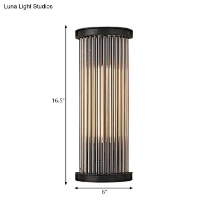 Modern black wall lamp with cylindrical amber crystal rods for living room compatible with 110v 240v and 220v 240v