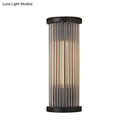 Modern black wall lamp with cylindrical smoked glass rods for living room use 110v 240v and 220v 240v compatible