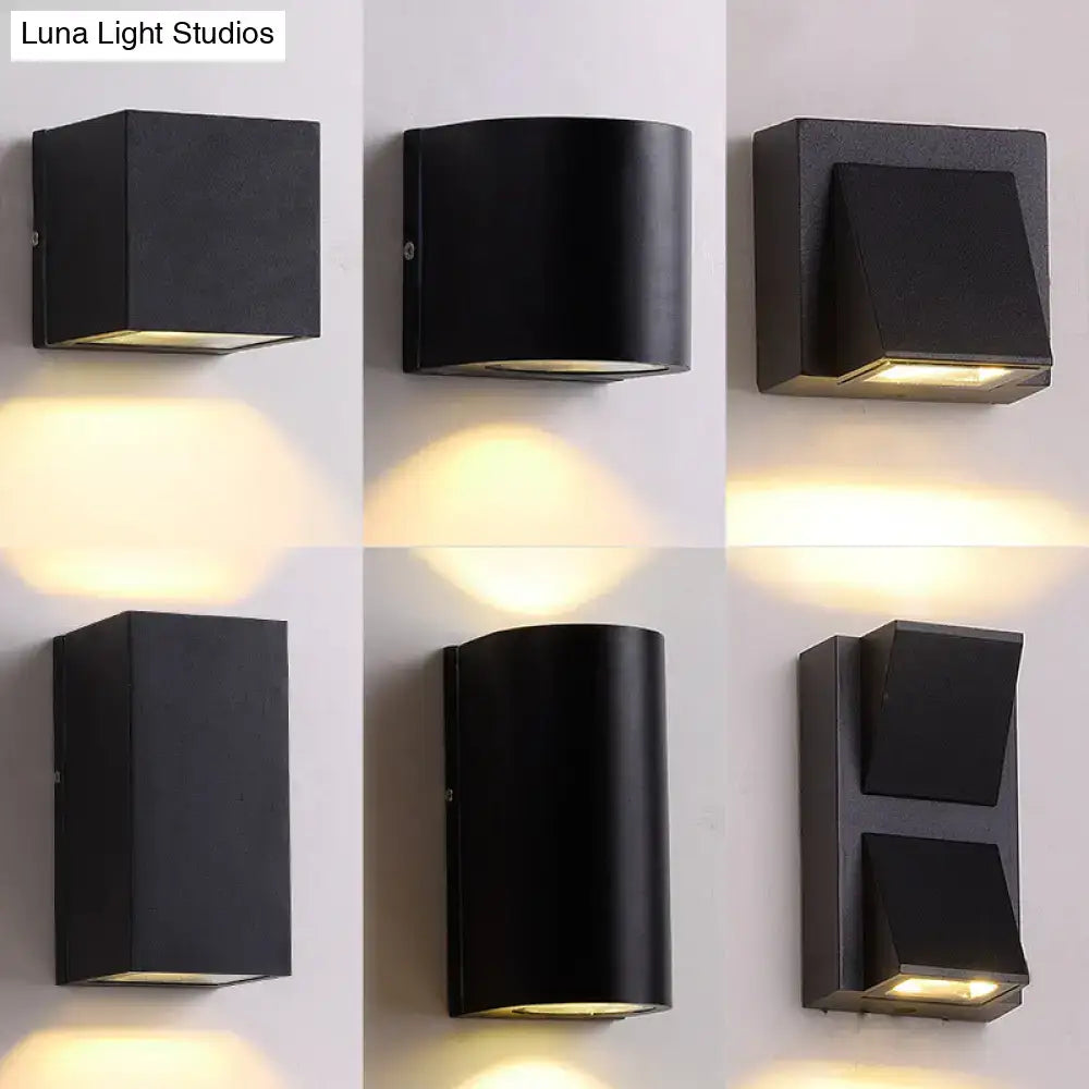 Modern black cube led wall sconce with sleek geometric design and warm lighting for 110v-120v or 220v-240v use