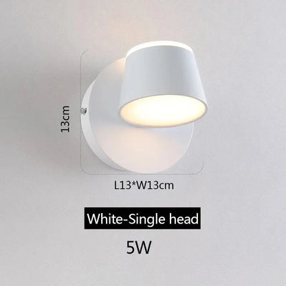 White single-head wall lamp with sleek modern design and 5w power in decorbites adjustable led wall sconce style