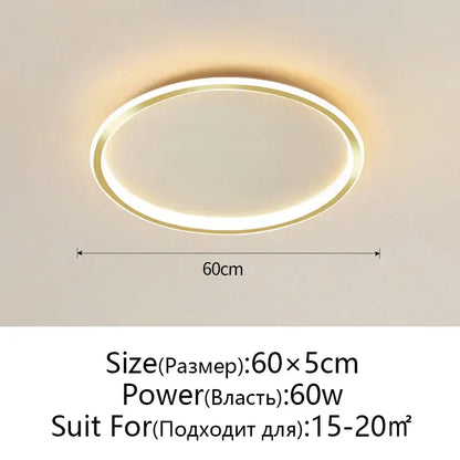 Modern black decorbites dimmable led ceiling light with oval gold frame and warm white illumination for living room