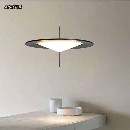 Modern black designer ufo chandelier pendant light with sleek minimalist design and warm white illumination for living room decorbites designer ufo