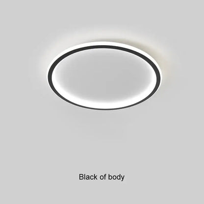 Modern black dimmable led ring ceiling light with oval shape and illuminated edge for living room ceiling light use