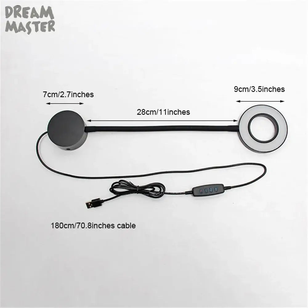 Modern black dimmable led wall lamp with adjustable brightness and 180cm power cable for bedroom reading decorbites dimmable led