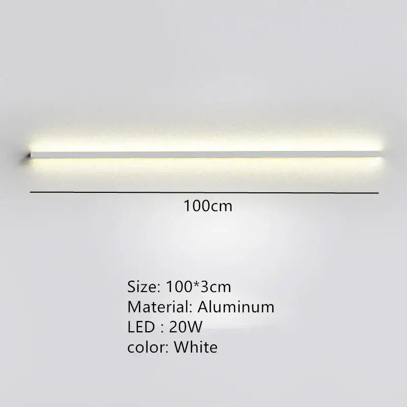 White aluminum wall lamp with sleek modern design decorbites dimmable long wall for bedroom ambient lighting