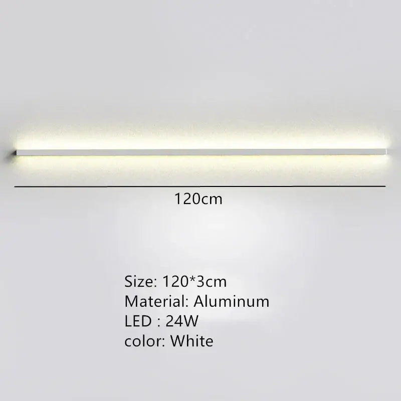 White aluminum led strip light 120cm long for decorbites dimmable long wall lamp bedroom ambient lighting