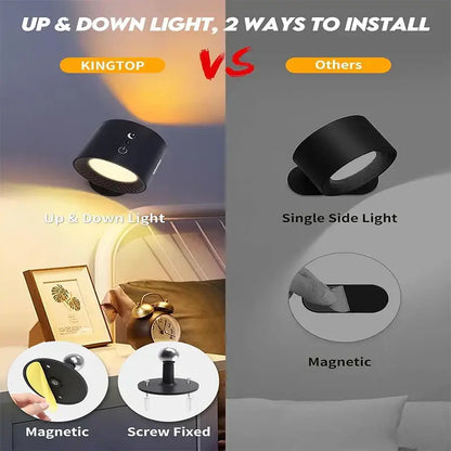Modern black double head led wall lamp with sleek matte finish and dual mounting options for versatile lighting