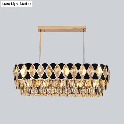 Decorbites™ modern black finish oval island chandelier with crystal finish 220v-240v 110v-120v gold and black crystals