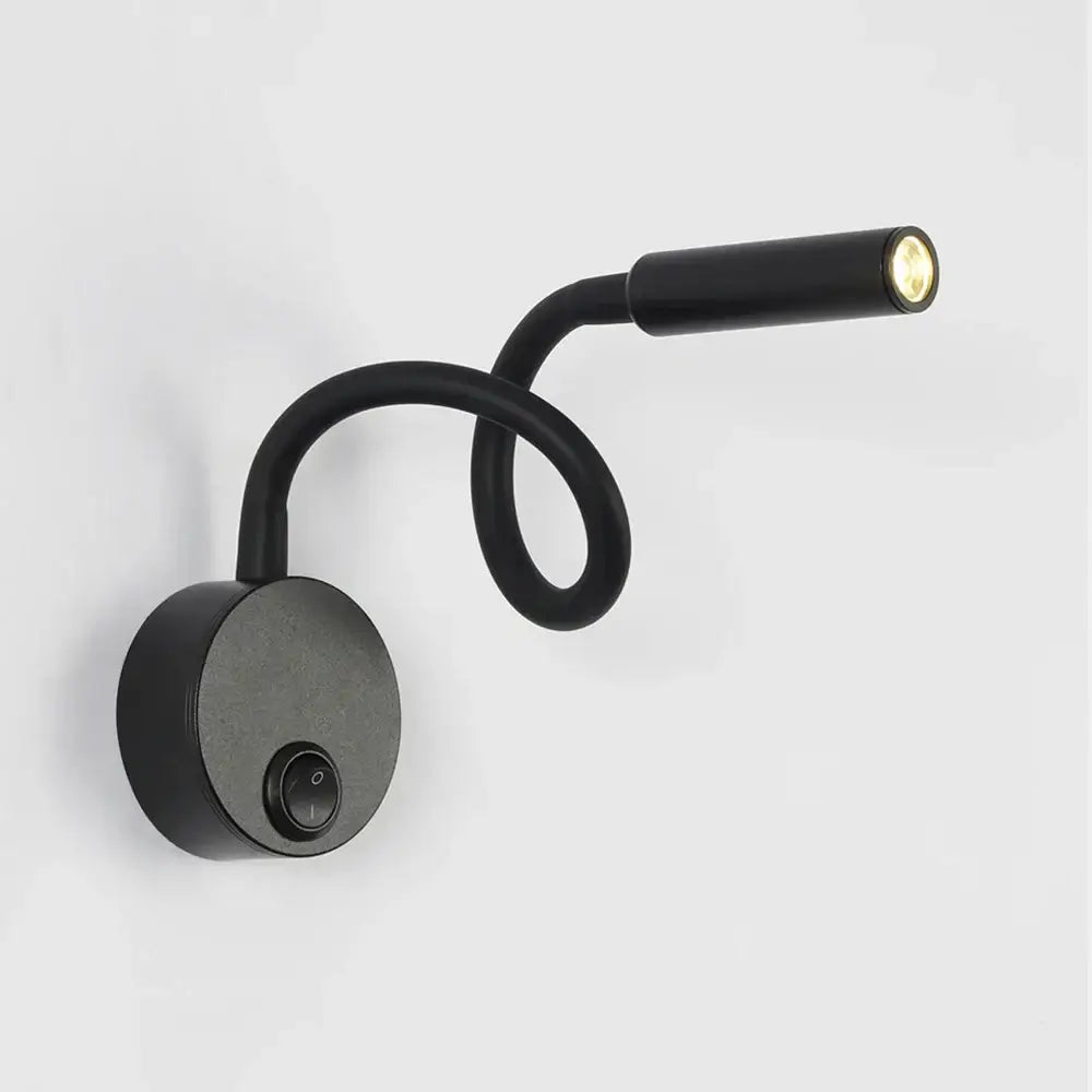Modern black flexible gooseneck led wall sconces by decorbites with circular base for bedroom reading decorbites led wall