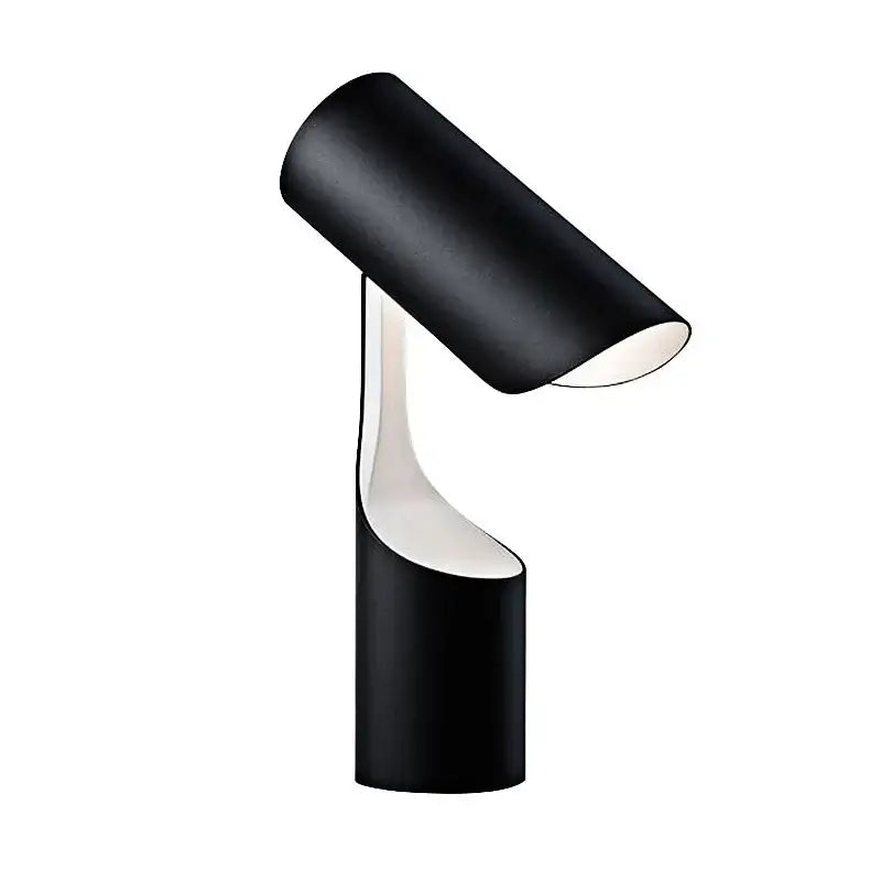 Modern black foldable desk lamp with sleek cylindrical design and white interior for study and bedroom decorbites black foldable