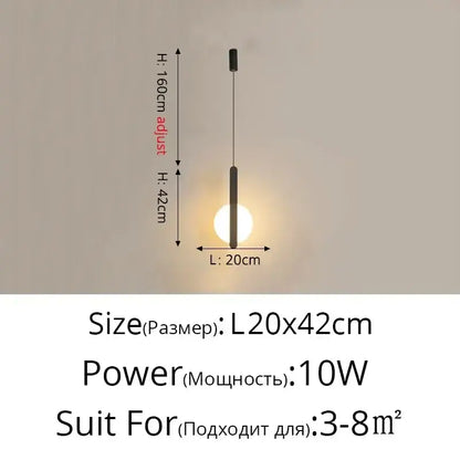 Minimalist black geometric led pendant light with frosted glass bulb and adjustable height for living room decorbites pendant lights