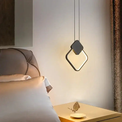 Modern black geometric led pendant light with sleek minimalist design for living room decorbites pendant lights