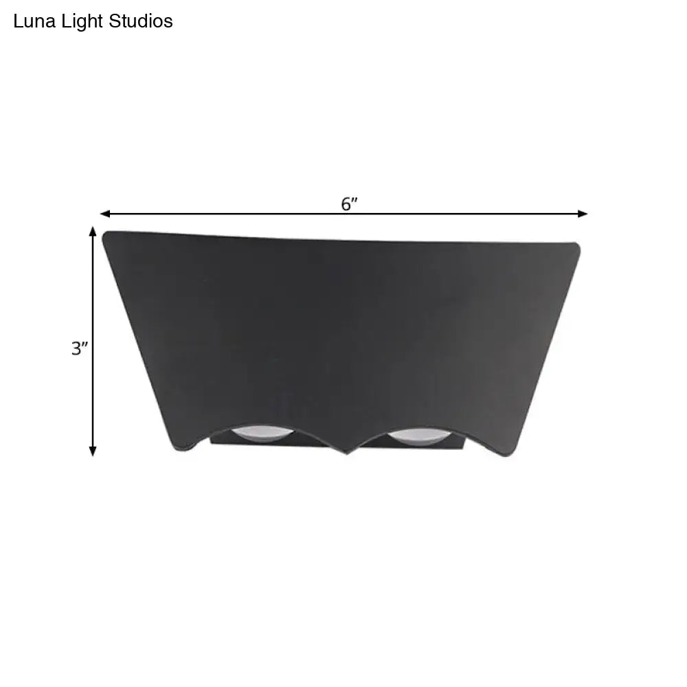 Modern black geometric wall sconce with black matte finish and two circular warm white light fixtures 220v-240v 110v-120v