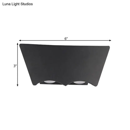 Modern black geometric wall sconce with black matte finish and two circular warm white light fixtures 220v-240v 110v-120v
