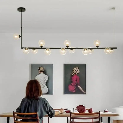 Modern black glass ball led chandelier with clear glass globe bulbs for living room decorbites glass ball pendant light
