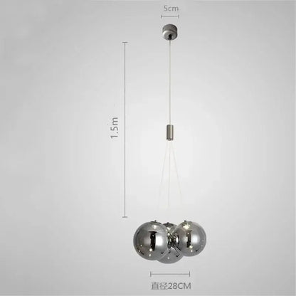 Modern black glass ball led pendant lamps with chrome finish and minimalist design for kitchen dining room decorbites glass ball