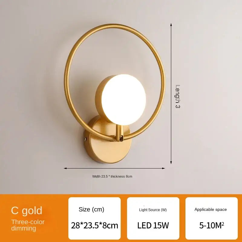 Modern black glass ball led wall lamp with gold circular minimalist wall lamp featuring an led light source for living room decorbites glass ball