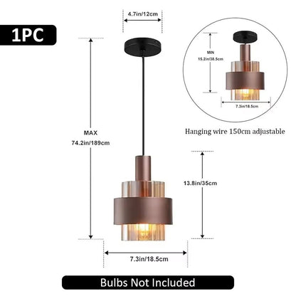 Modern Black Glass Multi-Pendant Chandelier With Remote - Decorbites
