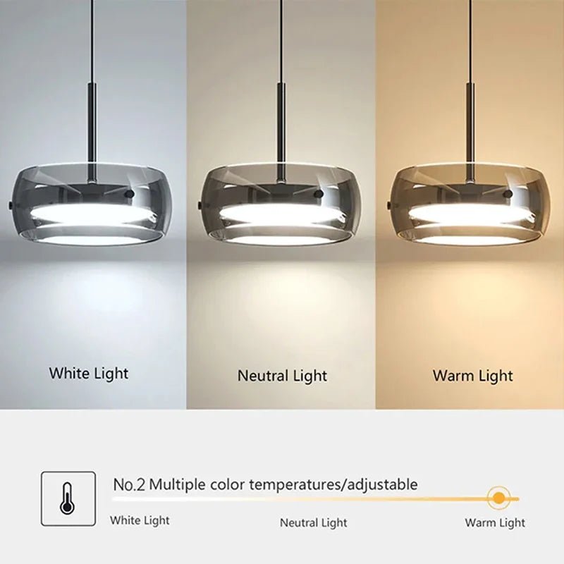 Modern Black Glass Multi-Pendant Chandelier With Remote - Decorbites