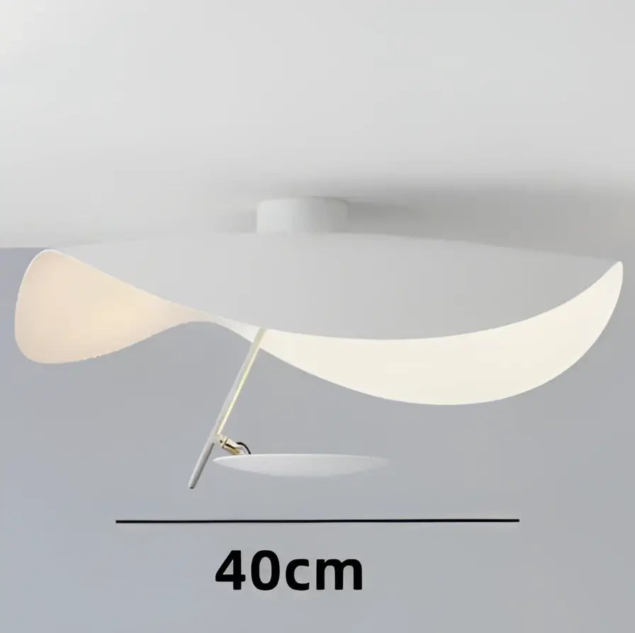 Modern white ceiling pendant lamp with sleek curved design and metallic arm for decorbites lederam manta pendant decor