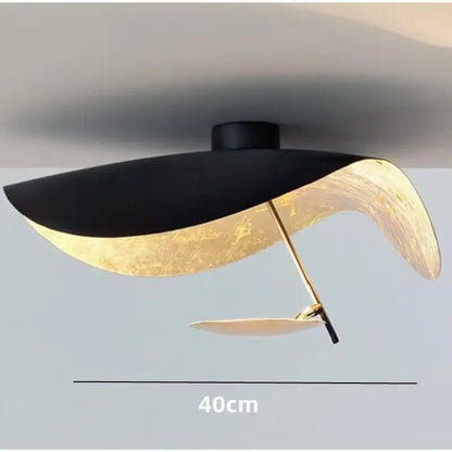 Modern black and gold leaf-patterned decorbites lederam manta pendant light fixture with 40cm diameter for dining room
