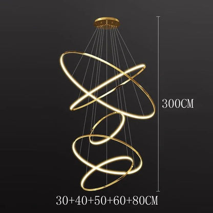 Modern Black Gold Aluminum Staircase Pendant Light - Decorbites