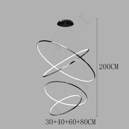 Modern Black Gold Aluminum Staircase Pendant Light - Decorbites