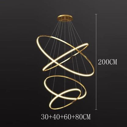 Modern Black Gold Aluminum Staircase Pendant Light - Decorbites