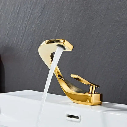 Modern black and gold basin faucet with a sleek gold basin faucet waterfall design by decorbites black for bathroom use