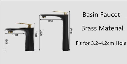 Modern black and gold basin faucet with brass finish decorbites black mixer tap for bathroom sink