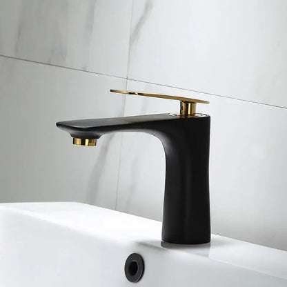 Modern black and gold basin faucet with matte finish and gold accents decorbites black for bathroom sink mixer tap