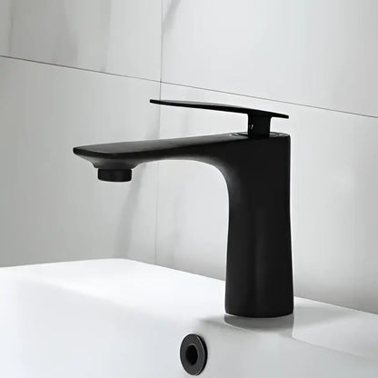 Modern black and gold basin faucet with matte finish by decorbites, featuring sleek minimalist design for bathroom sink
