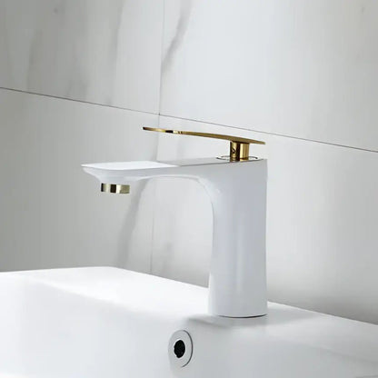 Modern black and gold basin faucet with white ceramic body and gold accents decorbites black bathroom sink mixer tap