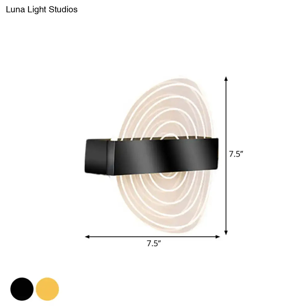 Modern black and gold circle led wall lamp with concentric circular light patterns ideal choice for living room wall lamp