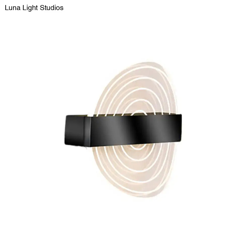 Modern black and gold wall lamp with concentric circular led light patterns ideal choice for living room modern wall decor
