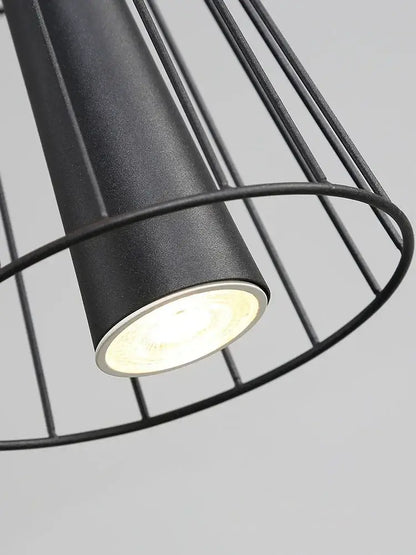 Modern black and gold circular iron pendant light with matte finish and wire cage design for dining room decorbites iron art room pendant light