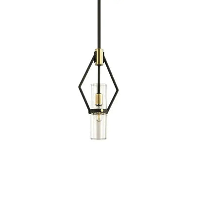 Modern black and brass geometric pendant lights with clear glass e27 cylinder for dining room decorbites clear glass design