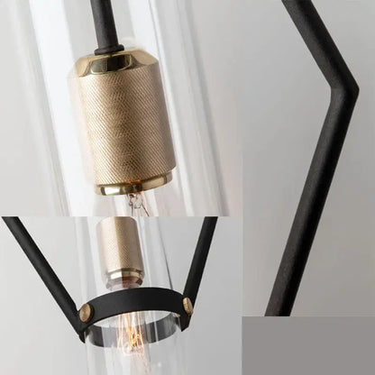 Modern black and gold pendant lights with textured metal lamp socket and clear glass e27 enclosure for dining room decorbites clear glass