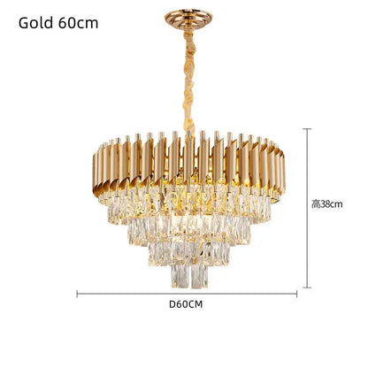 Modern black and gold pendant chandelier with tiered metallic rods and cascading crystal droplets for living room decorbites crystal led